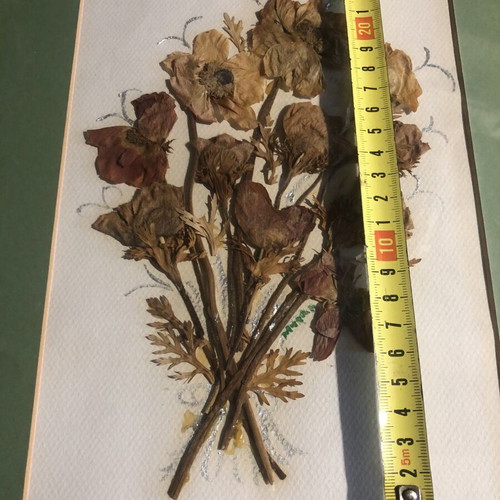 Frames with dried flowers bouquet like new, set of two