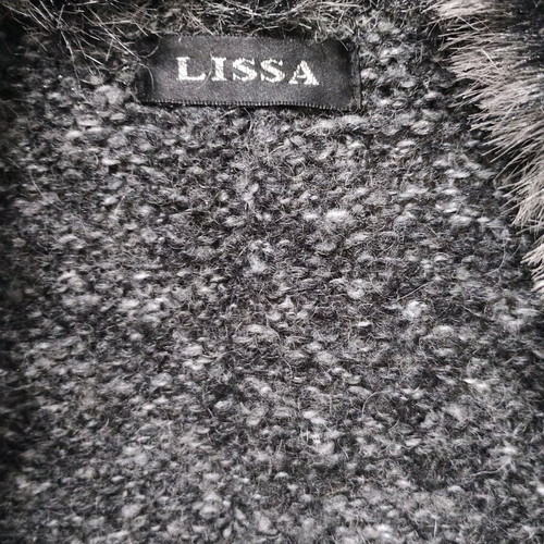 Lissa cardigan medium size, 90 cm length, like new, black and gray