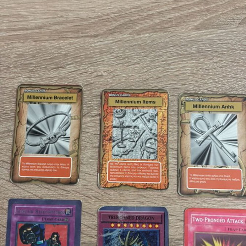 Yu-Gi-Oh! cards used, old collections with 34 green and 32 red backs