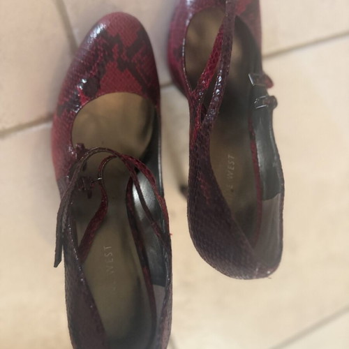 Nine West leopard red Mary Jane style pumps used, size 38