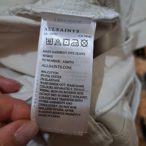 AllSaints cream jeans like new, size S 36 8