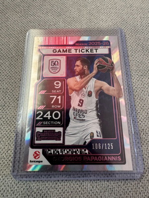 2025-2026 Panini EuroLeague Contenders Georgios Papagiannis Game Ticket new