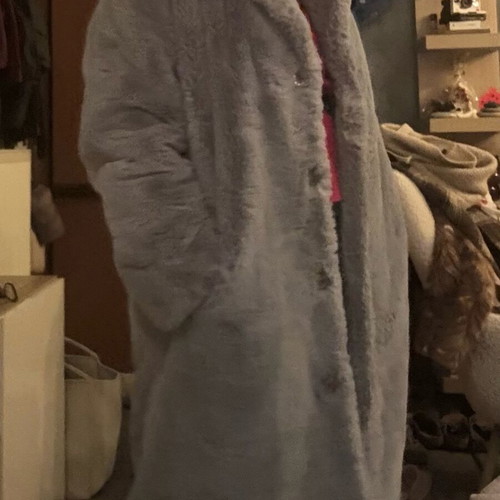 Faux fur Copenhagen like new, gray-blue, size L