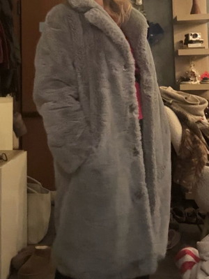 Faux fur Copenhagen like new, gray-blue, size L