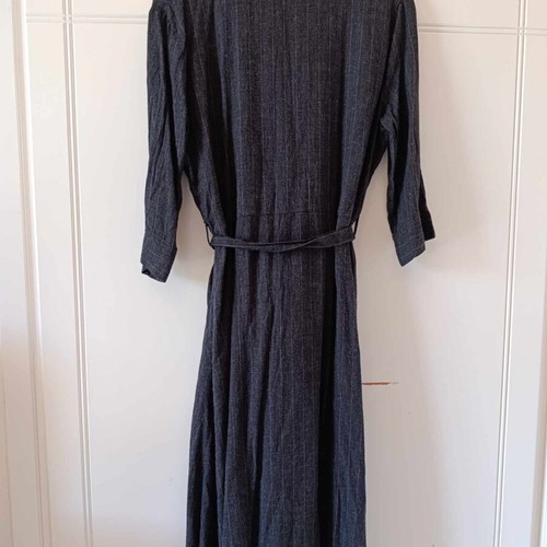 Semizie striped dress with belt like new, Mango, black and gray, size L