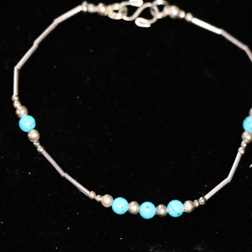 Bracelet chain with turquoise stones and 925 sterling silver SBTS153 new