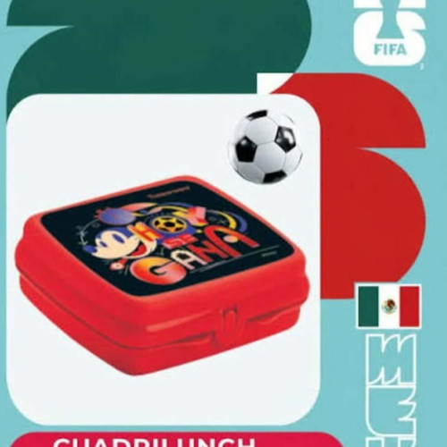Mickey Football Tupperware set with toast container and 1.2L bottle