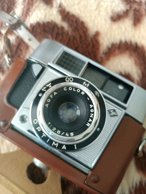 Agfa film camera used, non-functional with case