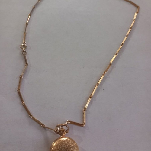 Winding necklace watch with chain like new