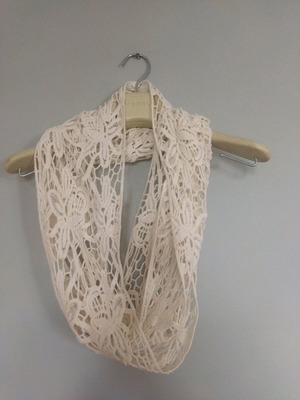 Handmade scarf like new beige lace