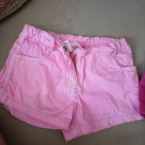 Lapin House and Benetton shorts size 5, like new, pink set of 2