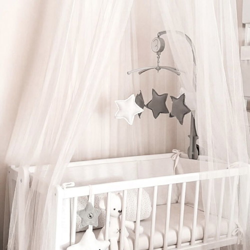 Baby mobile with stars like new, wind-up with music