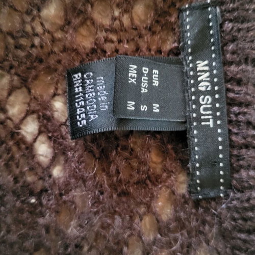 Mango cardigan brown with embroidery like new, size S