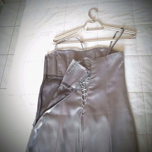 Dress with shiny silver fabric like new, small-medium