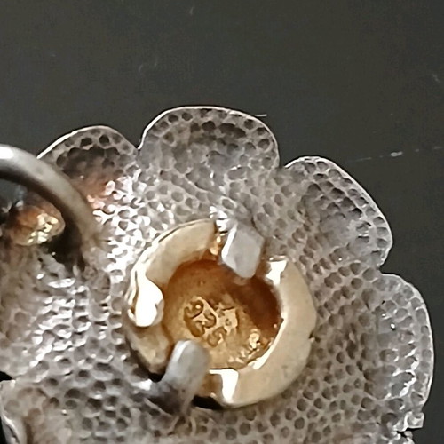 925 Silver flower pendant, 2.5 cm diameter