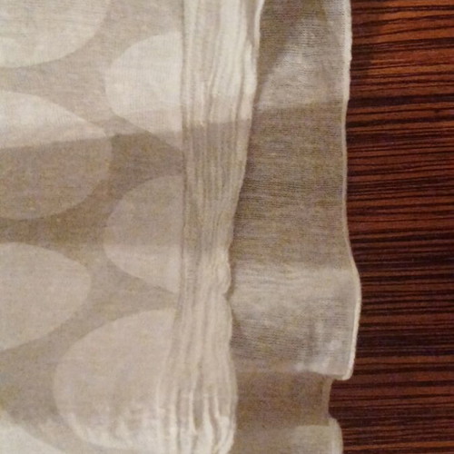 Semi-transparent plus size blouse, white and blue