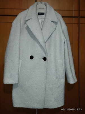Παλτό Marks and Spencer καινούργιο, εφέ πρόσφατο, εκρού