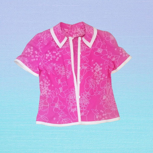 Pink summer shirt 90s deadstock, small, Cyprus made
