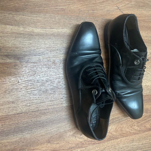 Men's leather shoes moccasins used, size 43, Cesare Paciotti, black
