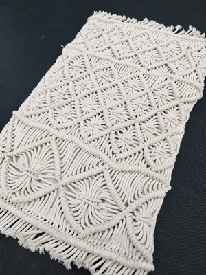Cotton pillowcase with zipper macrame like new