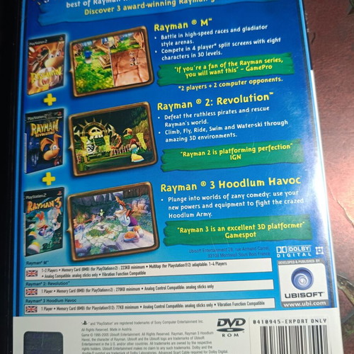 Rayman 10th Anniversary PS2 used, 3 Title Pack Limited Edition