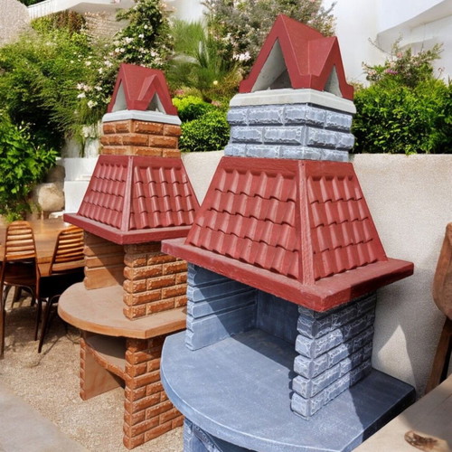 Carmen Concrete Barbecue Gray and White New