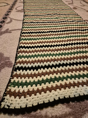 Handmade wool runner like new, knitted, woven