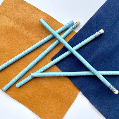 'It’s a Boy' blue pencils set of 5, new