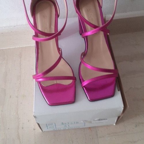 Sedici leather women's sandals new, size 41, fuchsia