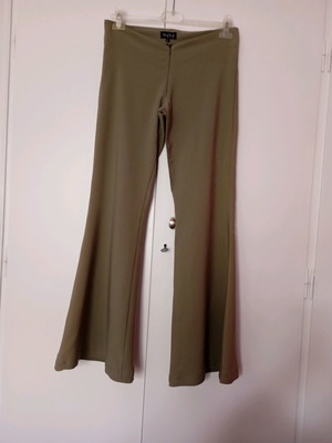 Khaki flared pants very elastic like new