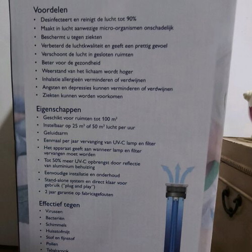Air 160 air purifier new, 60W for 100 m² spaces