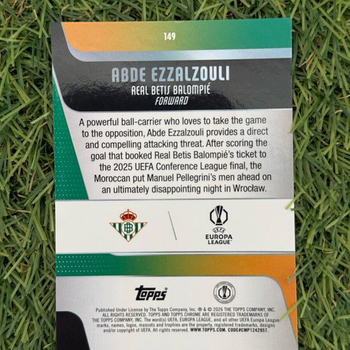Topps Chrome Uefa Club Comp 25/26 Abde Ezzalzouli card new