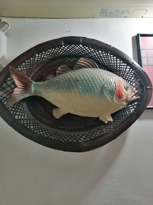 Wall fish used with handmade basket decorative