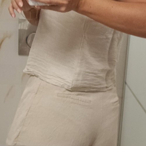 Zara linen pants with matching linen top, size S, beige