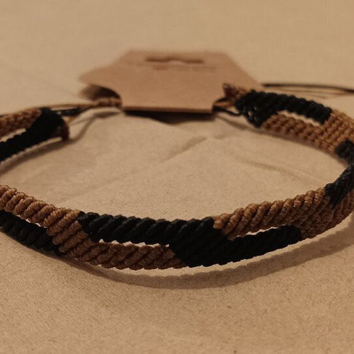 Macrame bracelet new, adjustable, black and brown unisex