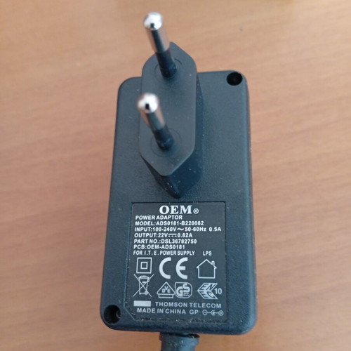 OEM power adapter ADS0181-B220082 22V 0.82A