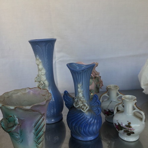 Set of 8 small ceramic vases used with cracks