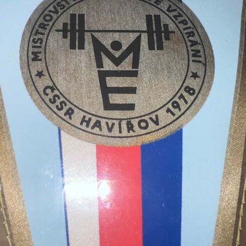 Czechoslovakia Weightlifting Banner like new, 1978 Havirov