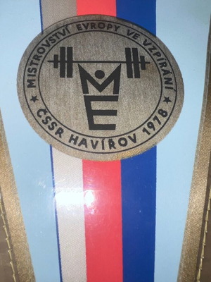 Czechoslovakia Weightlifting Banner like new, 1978 Havirov