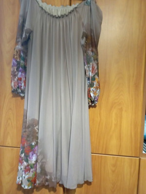 Beige midi dress with floral print new