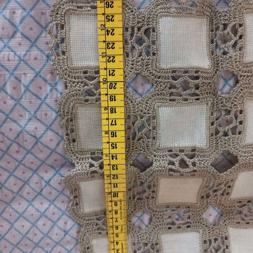 Set of two rectangular crochet lace table runners like new