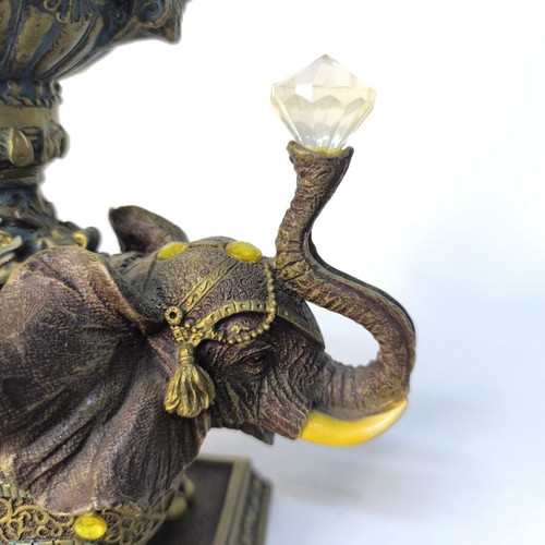 Elephant resin figurine used, candle holder base
