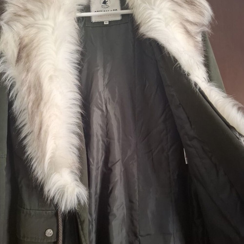 SoulCal & Co parka with detachable faux fur, military green, size XS