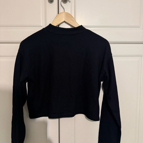 Cropped sweatshirt Bershka black like new, size S
