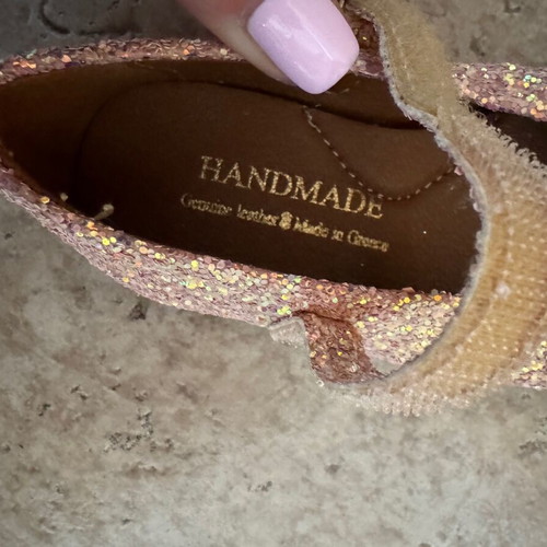 Children's ballerina shoes with glitter like new, handmade, size 22
