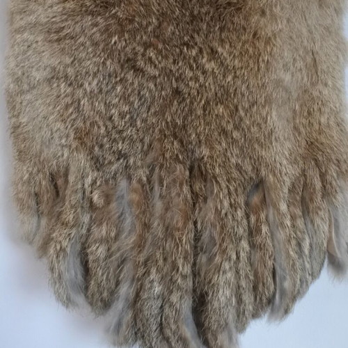 Fur shoulder bag used, beige