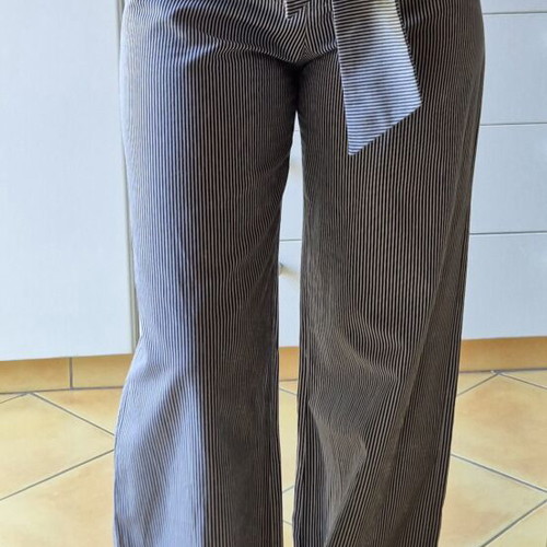 Helmi striped pants with built-in belt, like new