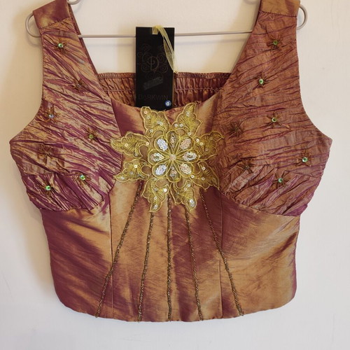 Evening dress set, gold and brown, size L