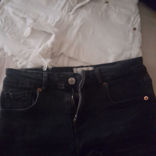 Tally Weill denim shorts black and white used, size 36