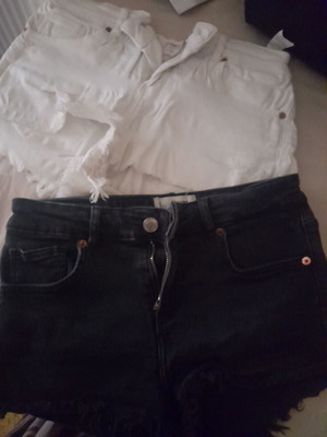 Tally Weill denim shorts black and white used, size 36